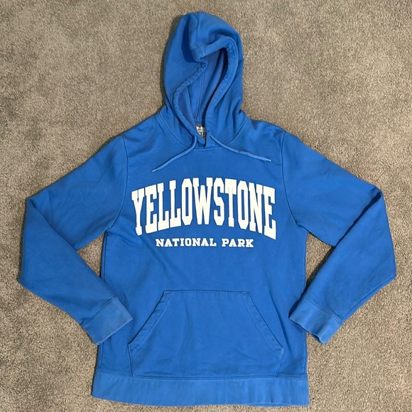 Tops - Yellowstone National Park blue hoodie